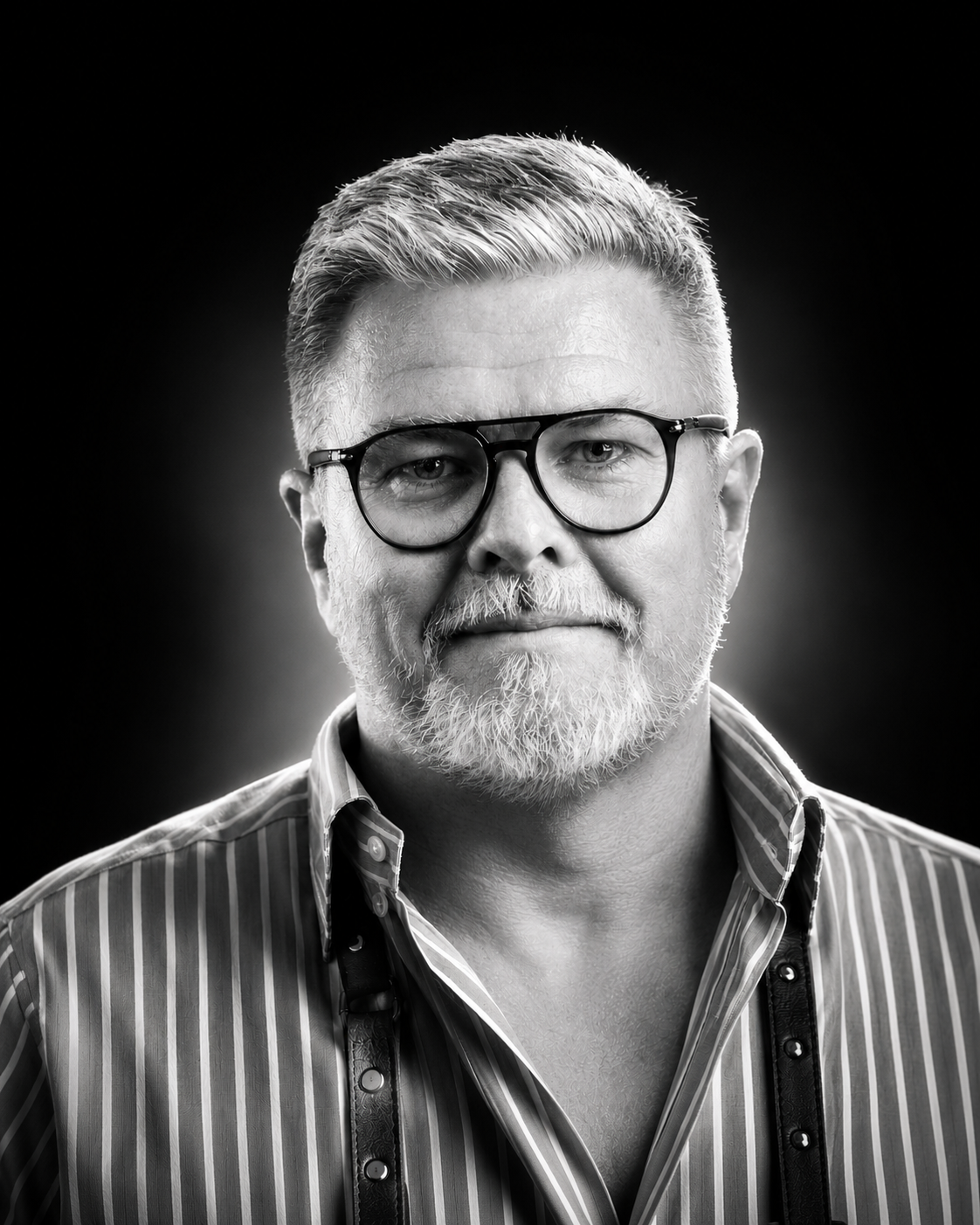Portrait noir et blanc de Mickaël TRIQUET